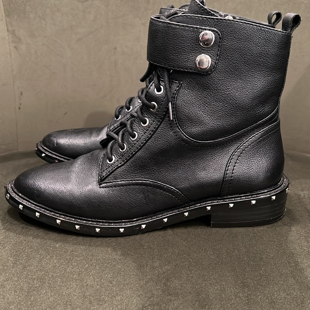 Vince Camuto Talorini Leather Combat Boots - Picture 4 of 13